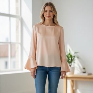 The Limited‎ XL Creme de Peche Bell Sleeve Blouse